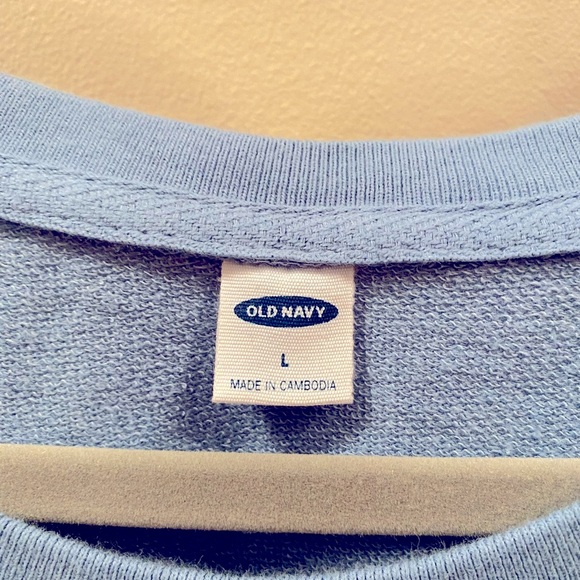 OLD NAVY ombré dyed sweatshirt, sz L, blue white, pullover crewneck - Picture 4 of 6